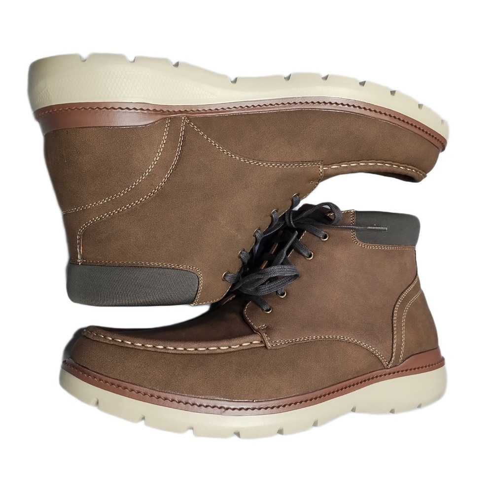 Dockers Rowan Boots Mens 10.5M Dark Tan Cushioned EVA Footbed Lace Up 90-44152